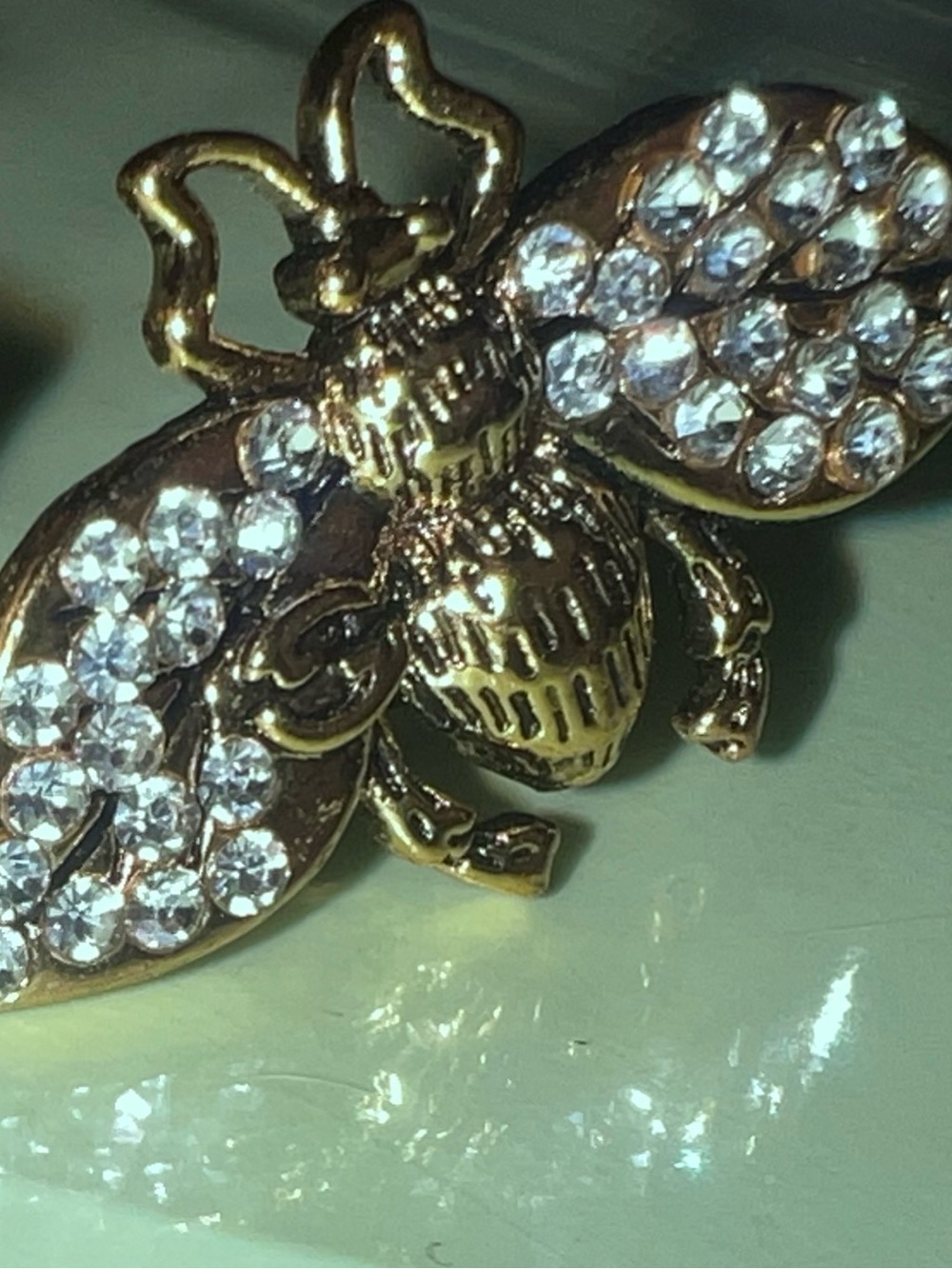 Upcycled Earrings Gold and Silver Bee Earrings - Picture 8 of 8